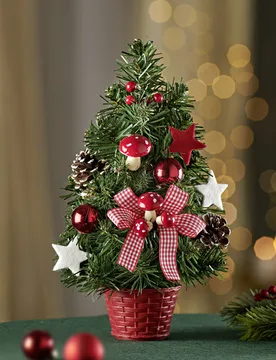 Künstlicher Weihnachtsbaum geschmückt im Topf - Eldo - FashionsVida