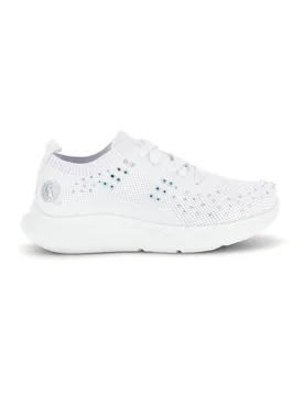 Sneakers Bianche con brillantini in tessuto traforato CA1206 36 - CANGURO - FashionsVida
