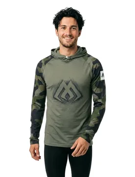 Gator Uv Hooded Long Sleeve T-shirt Olive 2XL Men - Mikado - FashionsVida