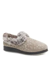 Women's Wide Fit Luxury Memory Foam Full Slippers in Beige Size: 8 - Beige - Size: 8