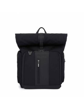 Zaino BagMotic roll-up pelle e tessuto Nero - CA5938BR2BMMD-N