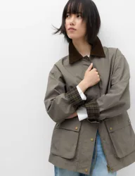 Cotton Rich Collared Barn Jacket Grey female