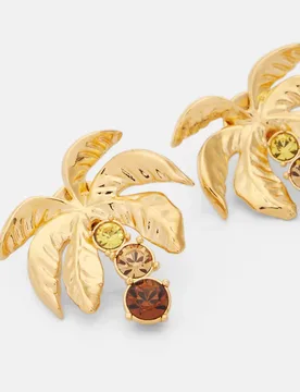 Os Fashion Vintage Cubic Zirconia Irregular Hollow Coconut Tree Stud Earrings, Elegant Daily Commute Jewelry Gift for Women - Aliexpress - FashionsVida