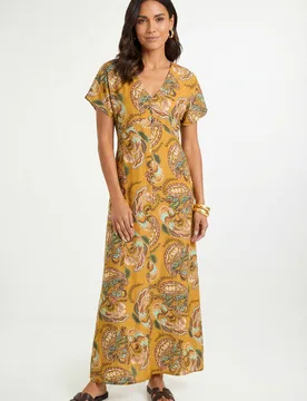 Women's Summer Paisley Maxi Dress in Olive Size: 8 - Olive - Size: 8 - Wallis - FashionsVida