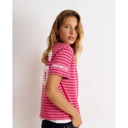 Camiseta de mujer de rayas con número