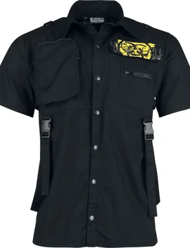 Gothic Kurzarmhemd - Iron Warden Shirt Mens Black - S bis 4XL - für Männer - Größe L - schwarz - Männer - male - Chemical Black - FashionsVida