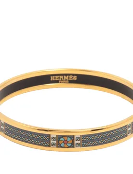 Narrow Printed Enamel Bangle 65 - Hermès - FashionsVida
