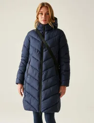 Anita Lightweight Longline Puffer Jacket Navy female