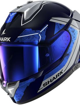 Casco Moto Integrale Con Led SKWAL i3 RHAD Blu Cromo S taglia 2X