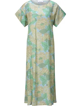 Printed midi dress with belt female - 36 - FashionsVida