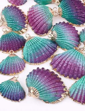 Pcs Colorful Spray Paint & Electroplate Sea Shell Charms Pendants for Jewellry Making DIY Crafts Home Decor Design - Aliexpress - FashionsVida
