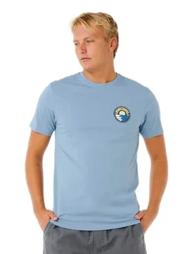 T-shirt à Manches Courtes Pacific Rinse Stacked Faded Denim S - Rip curl - FashionsVida