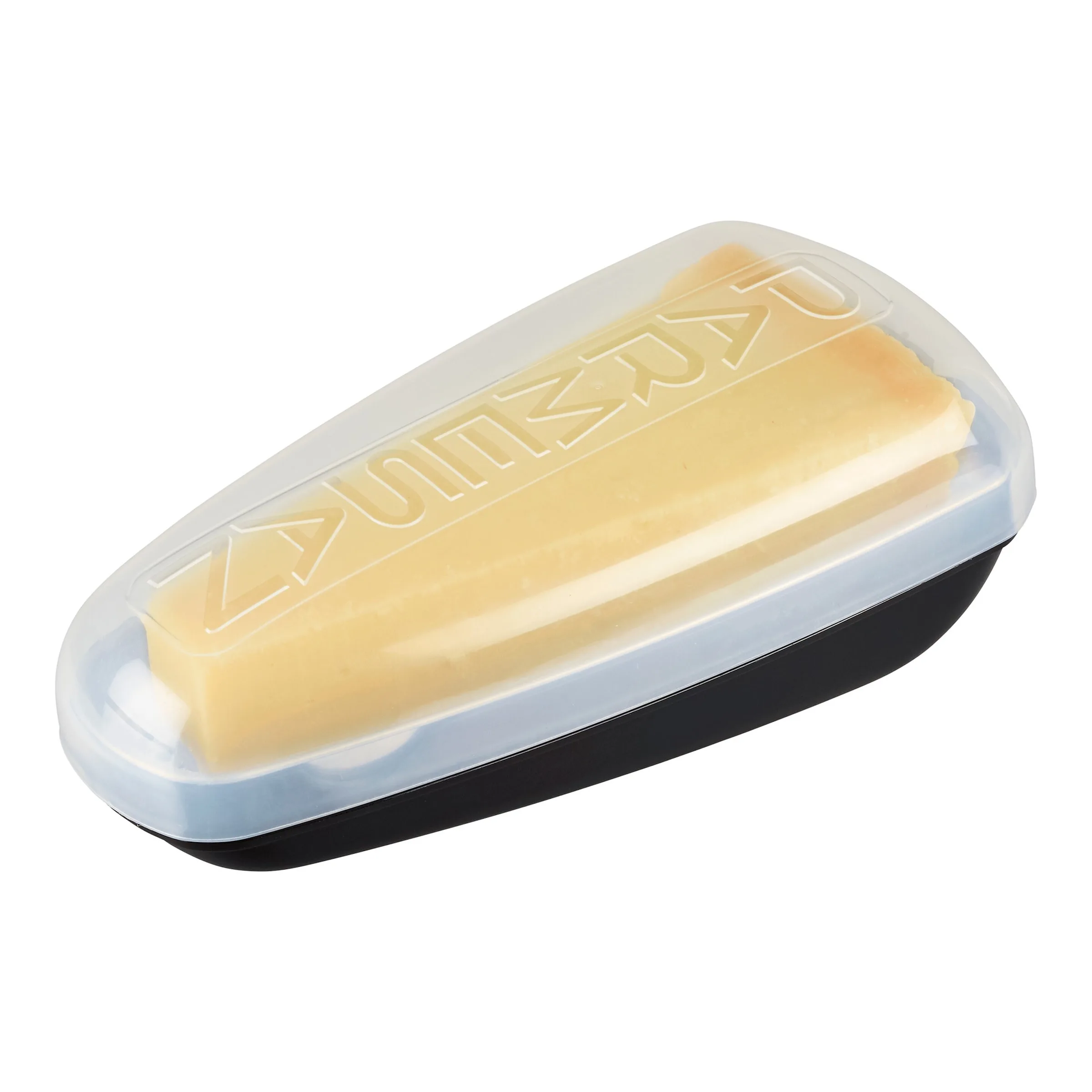 Parmesan-Box "2 in 1" schwarz transparent - Fackelmann - FashionsVida