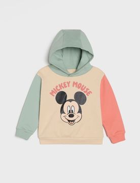 Felpa con stampa Mickey Mouse - beige