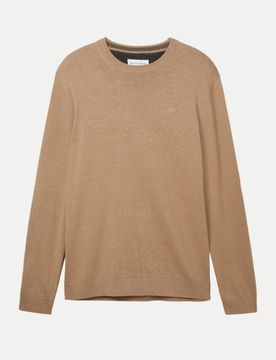Basic Strickpullover Beige 3XL