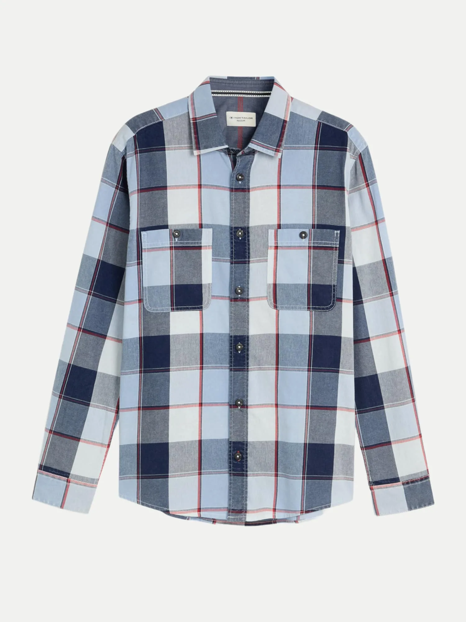 Regular-Fit Freizeithemd mit Karo-Muster Blau L - Tom Tailor Casual - FashionsVida