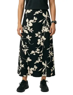 Jupe Longue Jacira Black / Sandshell Simple Flower 38
