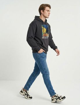 Jeans slim fit con effetto lavaggio - blu scuro
