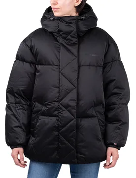 Oversized Satin Puffer Black L Damen - Tommy Jeans - FashionsVida