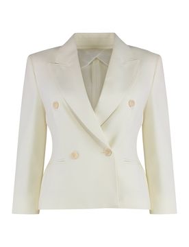 Inspired Crop Wool Double-Breasted Blazer