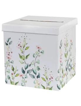 Briefbox Hochzeit mit Pflanzenmotiv Karton 20 x 20 x 20 cm - Santex - FashionsVida