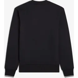 Sudadera de hombre con cuello redondo y ribete de dos franjas