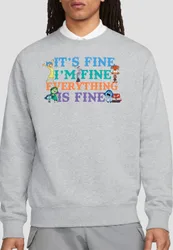 Inside Out 2 Joy Its Fine Im Fine Sweatshirt - Grey - Size: S