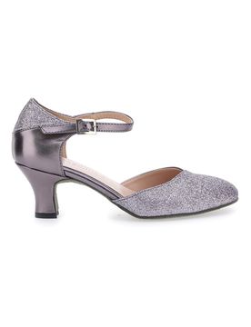 Scarpe da Ballo Grigio Scuro Con Tacco e Glitter 4552 39