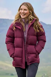 Snow Womens Padded Jacket - Burgundy - Burgundy - Size: 24