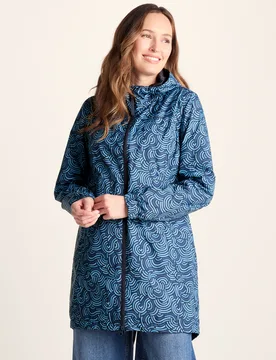 Kilnsey Womens Waterproof Jacket - Smokey Blue Wave Print - Size 14 Uk - TOG24 - FashionsVida