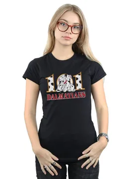 Women's 101 Dalmatians Puppy Hug Cotton T-Shirt in Black Size: Medium - Black - Size: M - Disney - FashionsVida