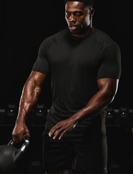 Herren Herren Active Gym Raglan Muscle-Fit T-Shirt Black Größe XL
