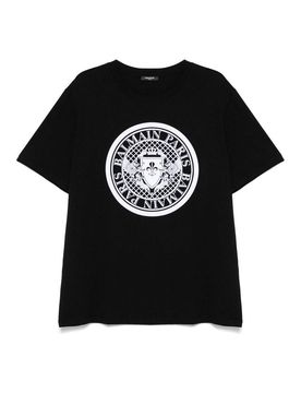 Balmain T-shirt a logo affollato