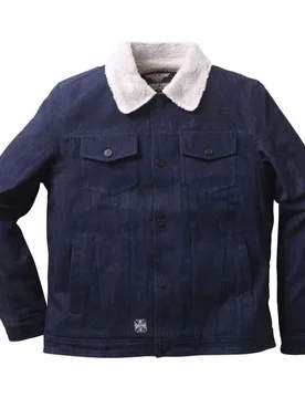 Übergangsjacke - WCC Sherpa Lined Canvas Jacket - S bis XXL - für Männer - Größe S - blau - Männer - male - West Coast Choppers - FashionsVida