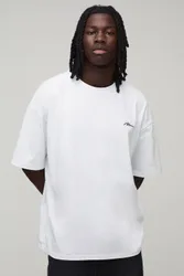 Herren Übergroßes Herren-Oberteil Mit Aufgesticktem Markenlogo White Größe XS