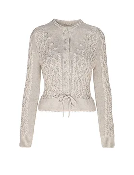 Gilet traditionnel en tricot LENE beige L - Gottseidank - FashionsVida