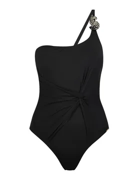 Bañador de mujer de la colección pasarela asimétrico con tirante regulable, y de color clásico - Dolores Cortés - FashionsVida
