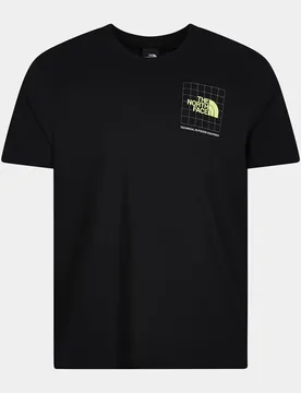 Mens Digital Info Tech T-Shirt Black Cotton - Size X-Large - The North Face - FashionsVida