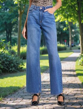 Jeans a gamba larga - blu scuro