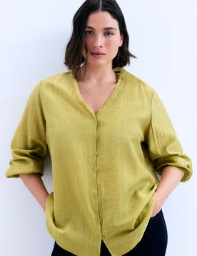 Blusa manga larga rayas sisa cuadrada de mujer - Couchel - FashionsVida