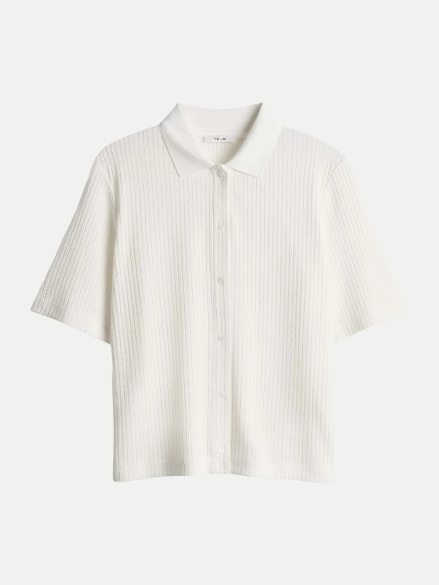 Poloshirt Somelli mit Rippstruktur Weiß 42 - Opus - FashionsVida