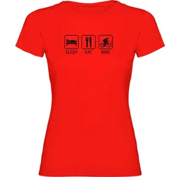 Maglietta A Maniche Corte Sleep Eat And Bike Red