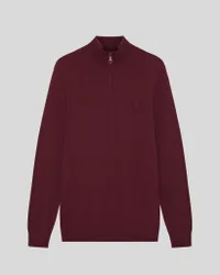 Men's Merino Wool 1/4 Zip Jumper Fairway Burgundy