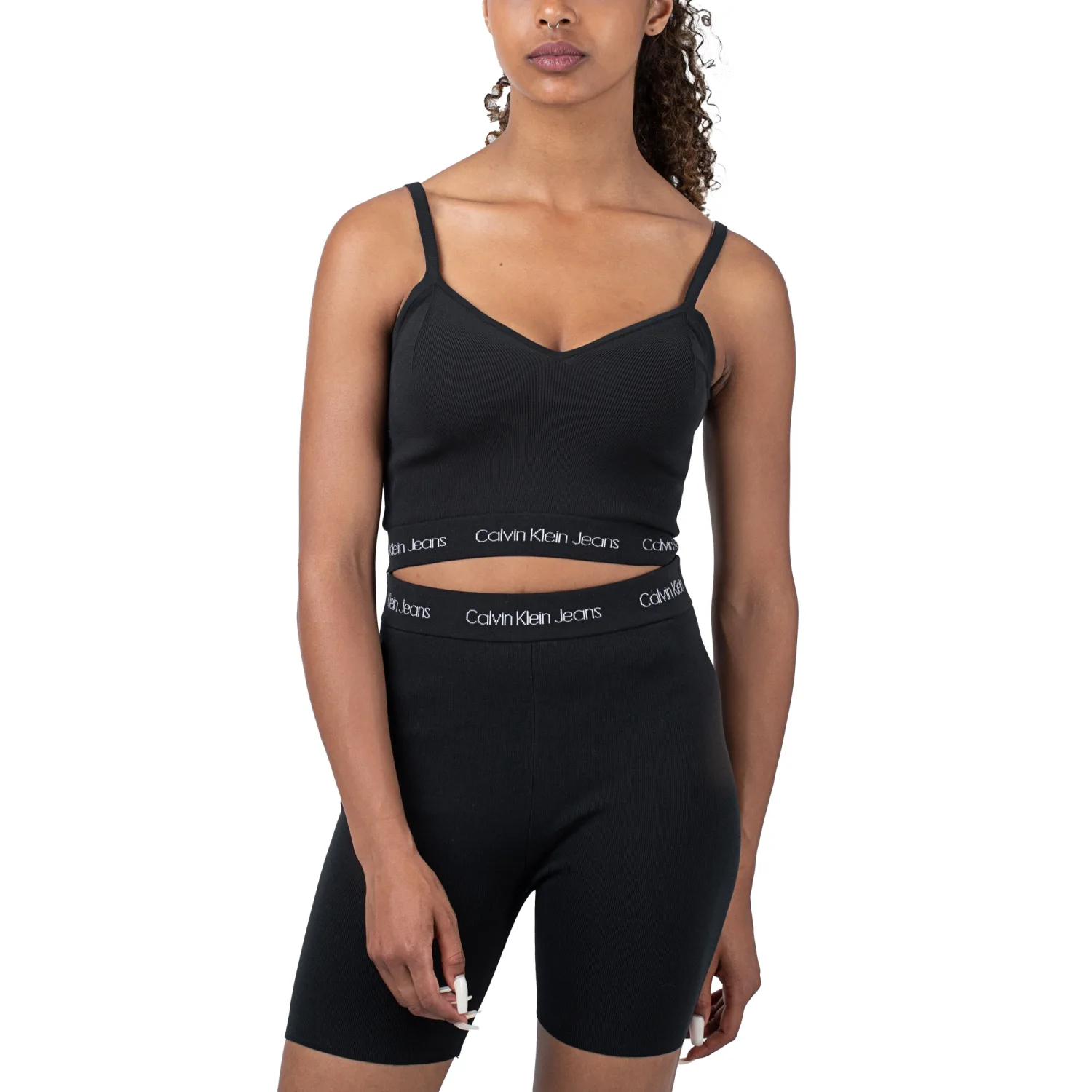 Logo Intarsia Knitted Tanktop Black M Damen - Calvin Klein - FashionsVida