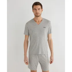 Camiseta de pijama de manga corta de hombre en micromodal