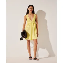 Vestido corto frunces de mujer