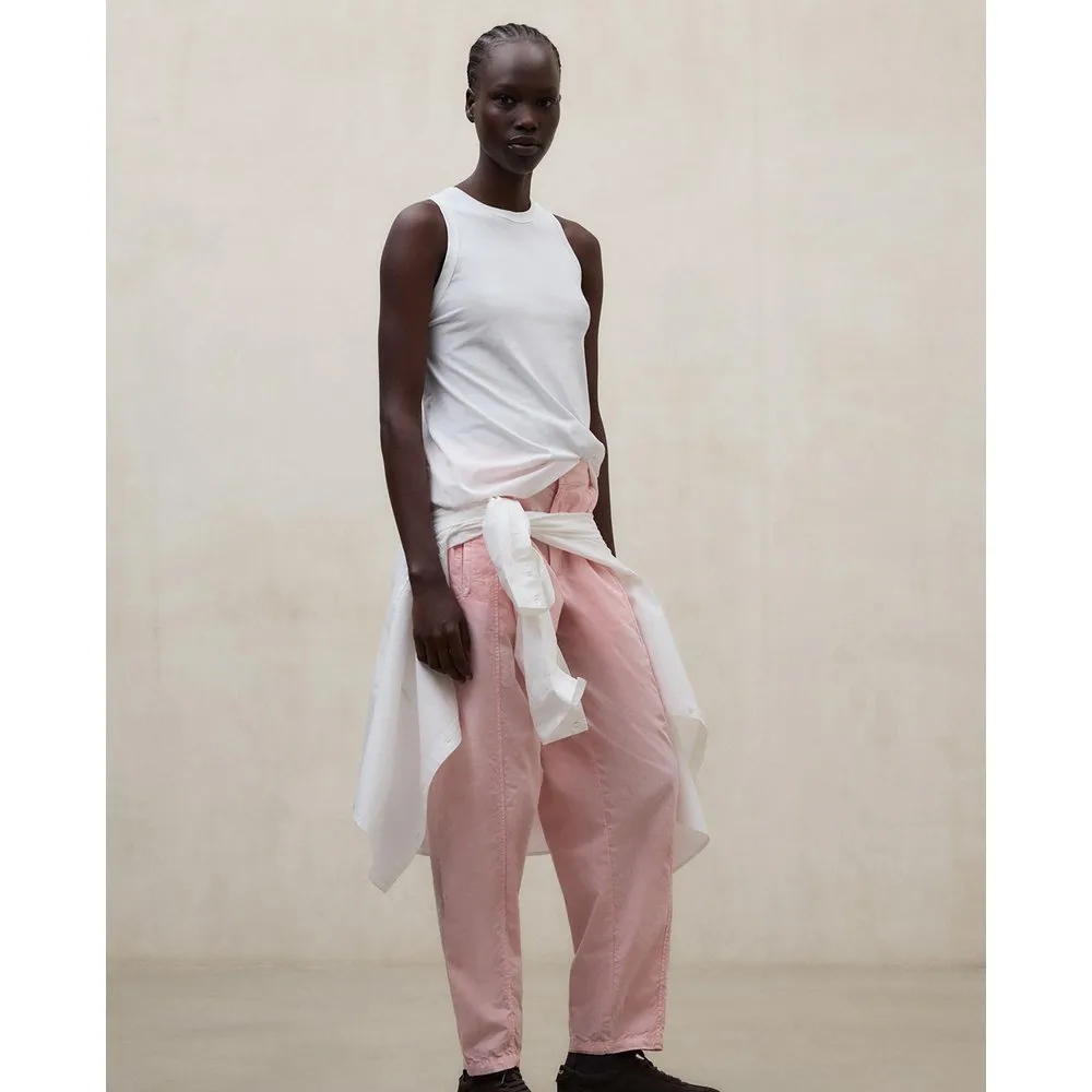 Pantalón recto de mujer de algodón con cremallera y botón - Ecoalf - FashionsVida
