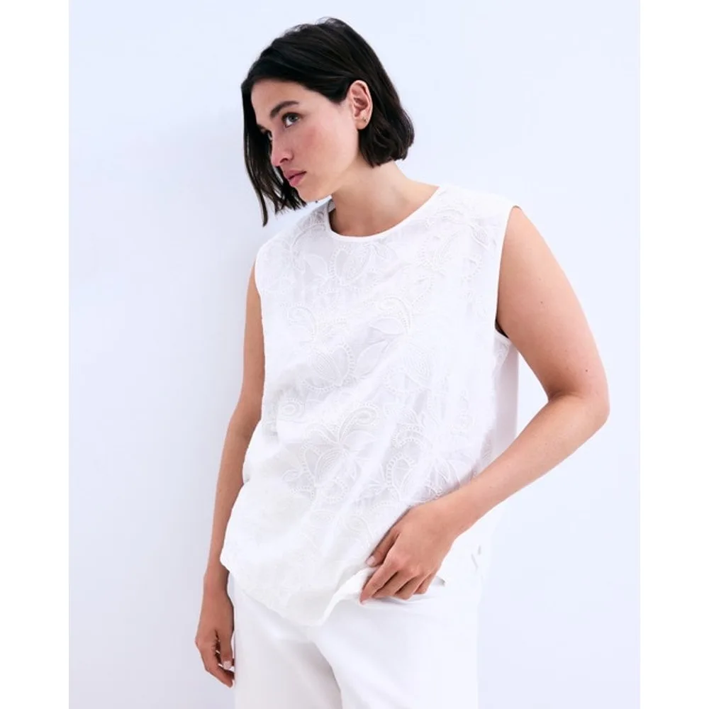 Camiseta sin manga lisa de mujer - Couchel - FashionsVida