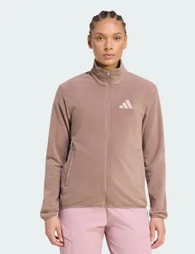 Giacca Terrex Multi Essentials in tessuto felpato con zip integrale XS Trace Brown - Adidas - FashionsVida