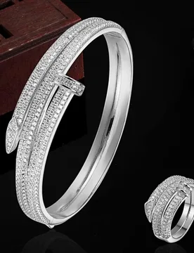 Luxury Brand Copper Gold-color Bracelet Anniversary Jewelry Europe Design Cubic Zircon Bracelet Bijoux Love Bangles Pulseira - Aliexpress - FashionsVida